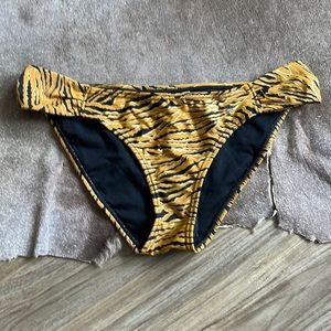 FCUK French Connection Metallic Tiger Striped Print Bikini Bottom